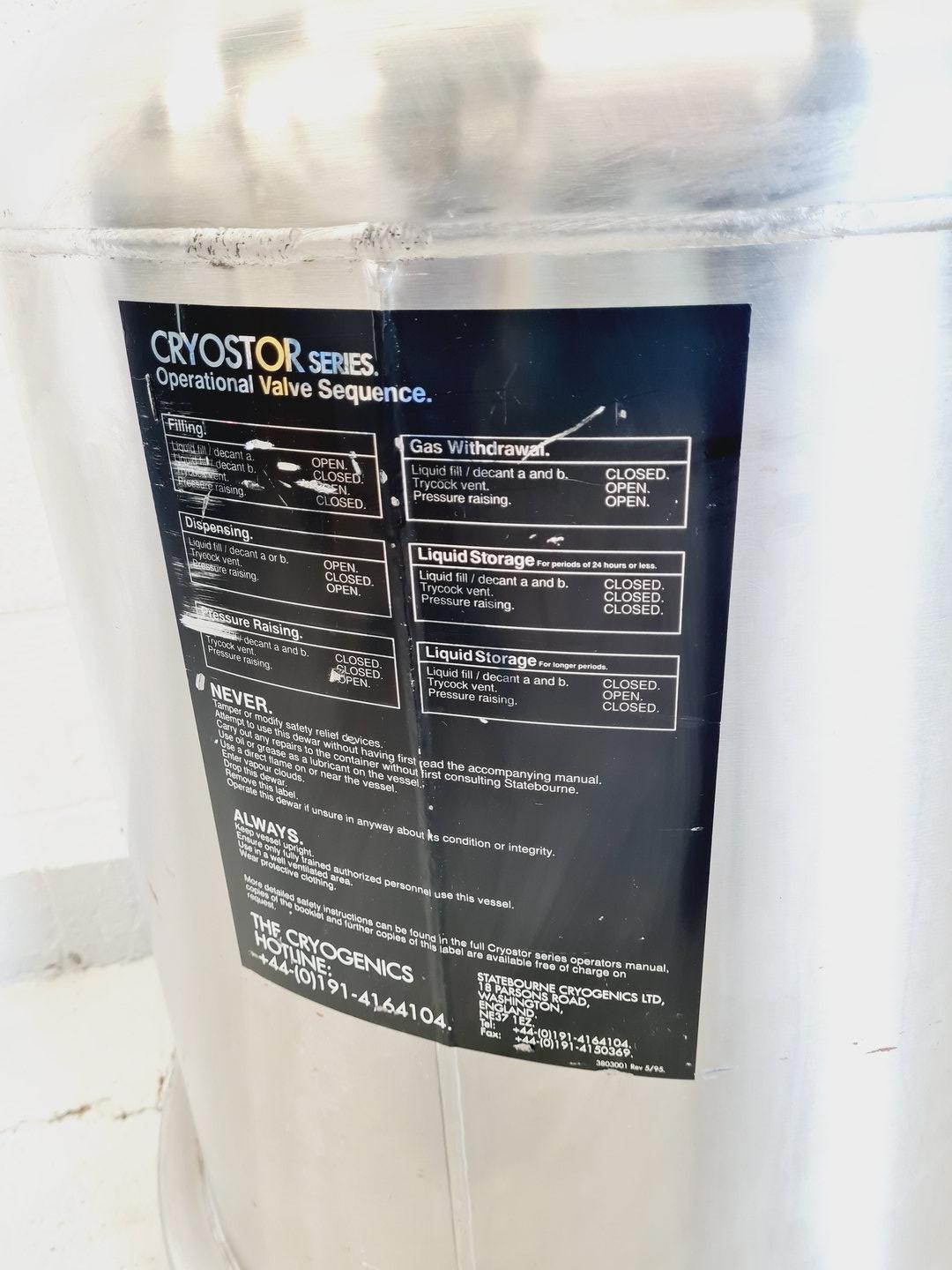 Image of Statebourne Cryostor 120 Liquid Nitrogen Pressure Storage Tank 120l Lab