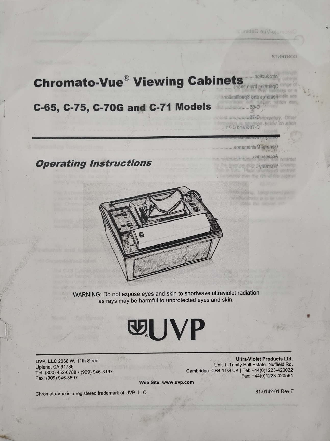 Image of UVP Chromato-Vue C-75 UV Viewing Cabinet Lab
