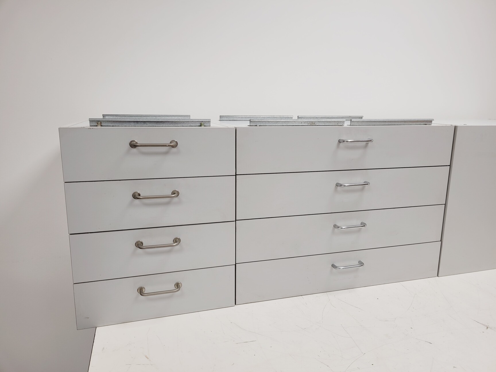 Image of Set of Grey Lab Drawers & Cupboards/Cabinets 