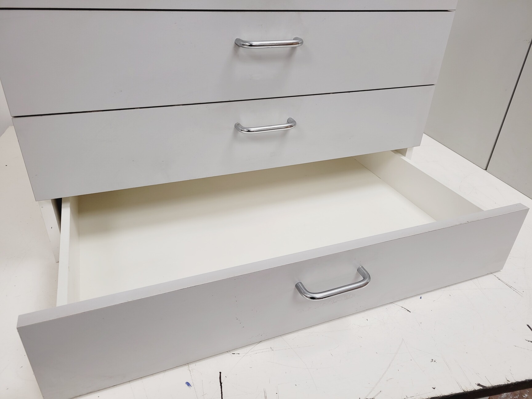 Image of Set of Grey Lab Drawers & Cupboards/Cabinets 