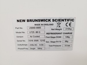 Thumbnail image of New Brunswick Scientific Ultra Low Temperature Freezer U725 Innova -86 G Lab