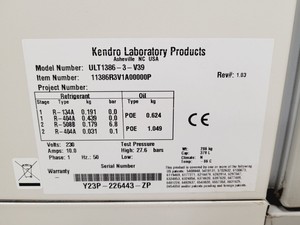 Thumbnail image of Kendro Revco Ultra Low Temperature Freezer ULT1386-3-V39 Lab Spares/Repairs