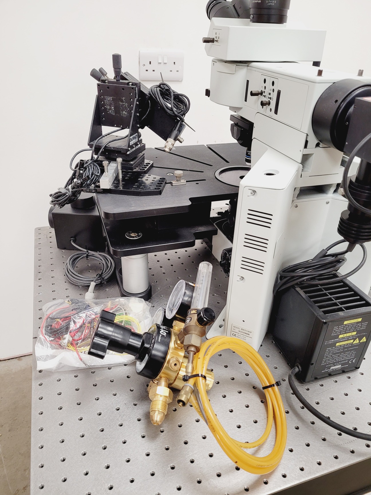 Image of Olympus BX51WIF Fluorescence Microscope System w/ Newport Optics Table Lab