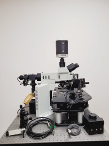 Thumbnail image of Olympus BX51WIF Fluorescence Microscope System w/ Newport Optics Table Lab