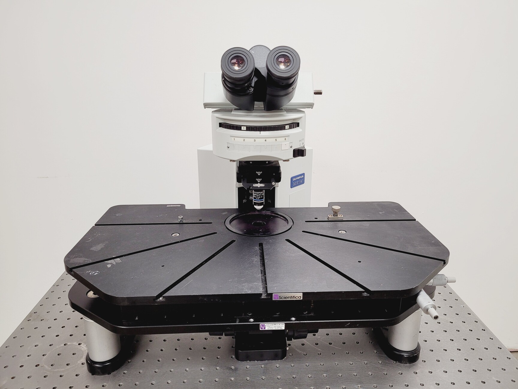 Image of Olympus BX51WIF Fluorescence Microscope System w/ Newport Optics Table Lab