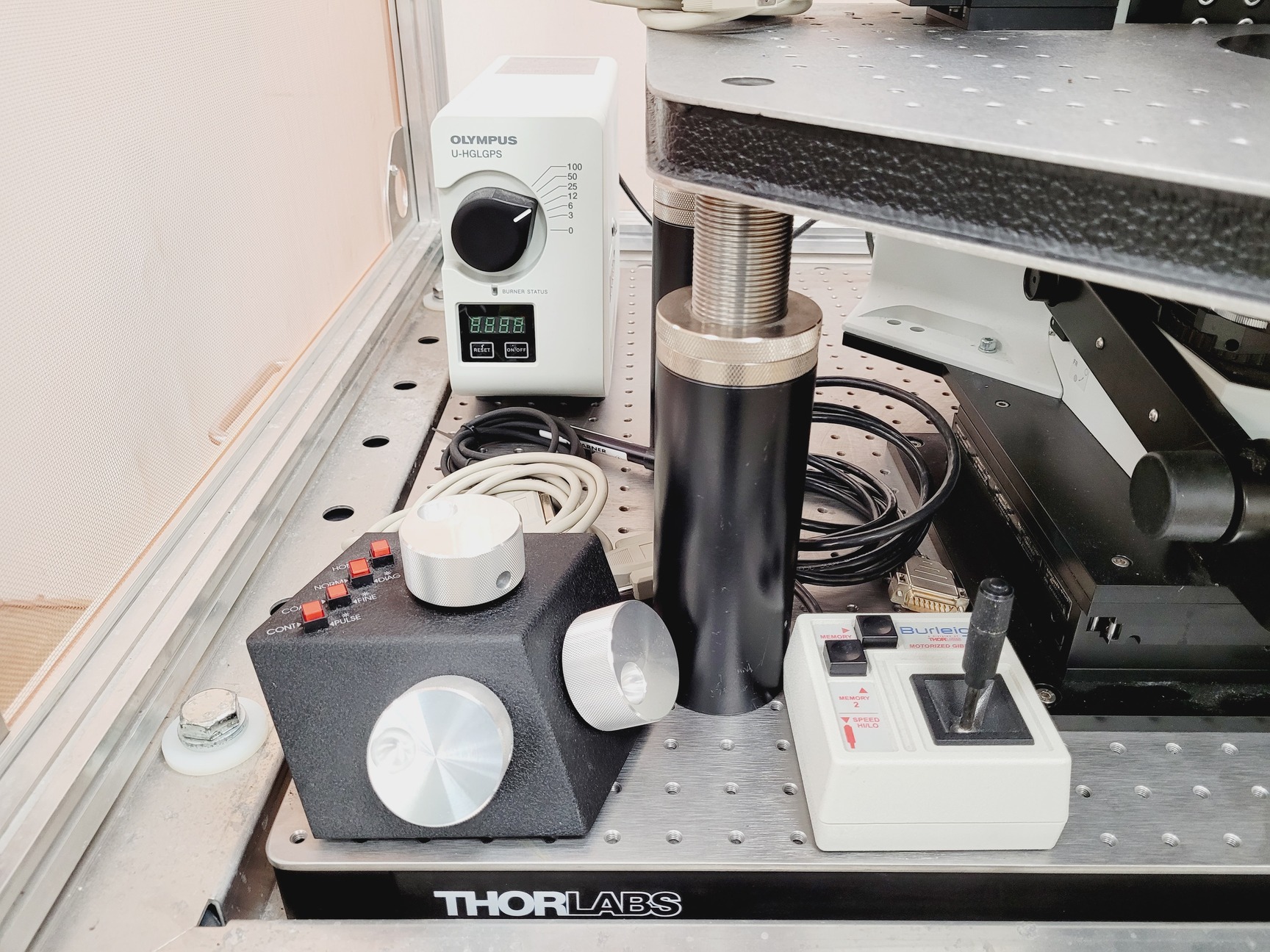 Image of Olympus BX51WIF Fluorescence Microscope System with ThorLabs Optics Table Lab