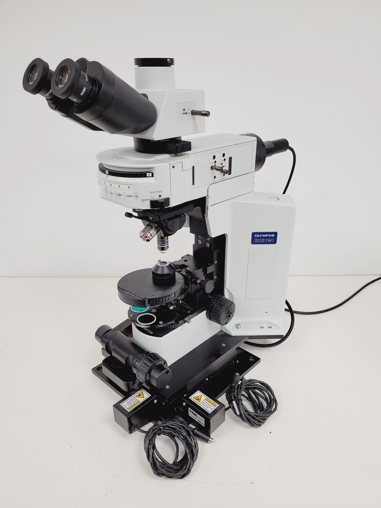 Image of Olympus BX51WIF Fluorescence Microscope System with ThorLabs Optics Table Lab