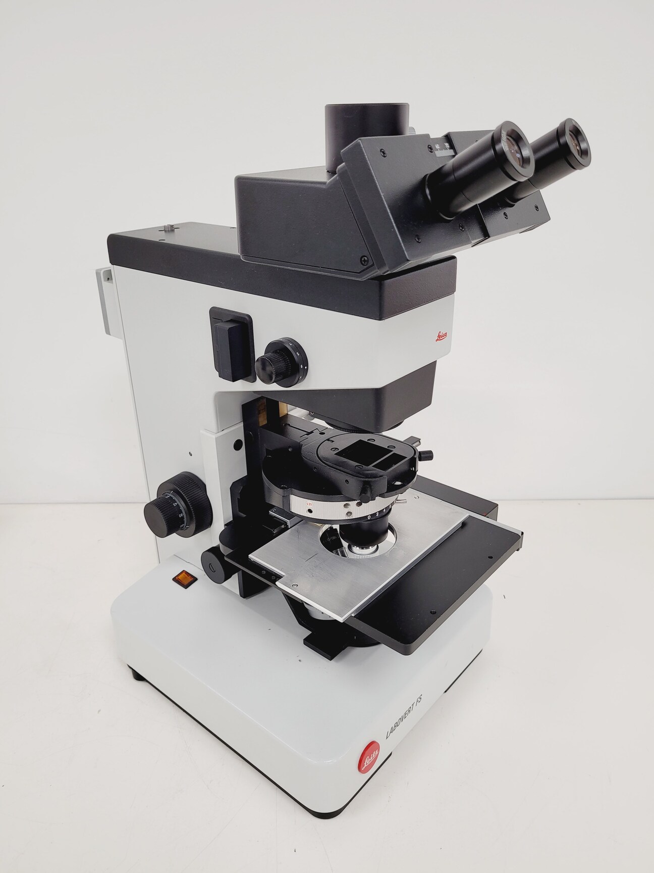 Image of Leitz Labovert FS Inverted Microscope with Light Source and 3 x Objectives Lab