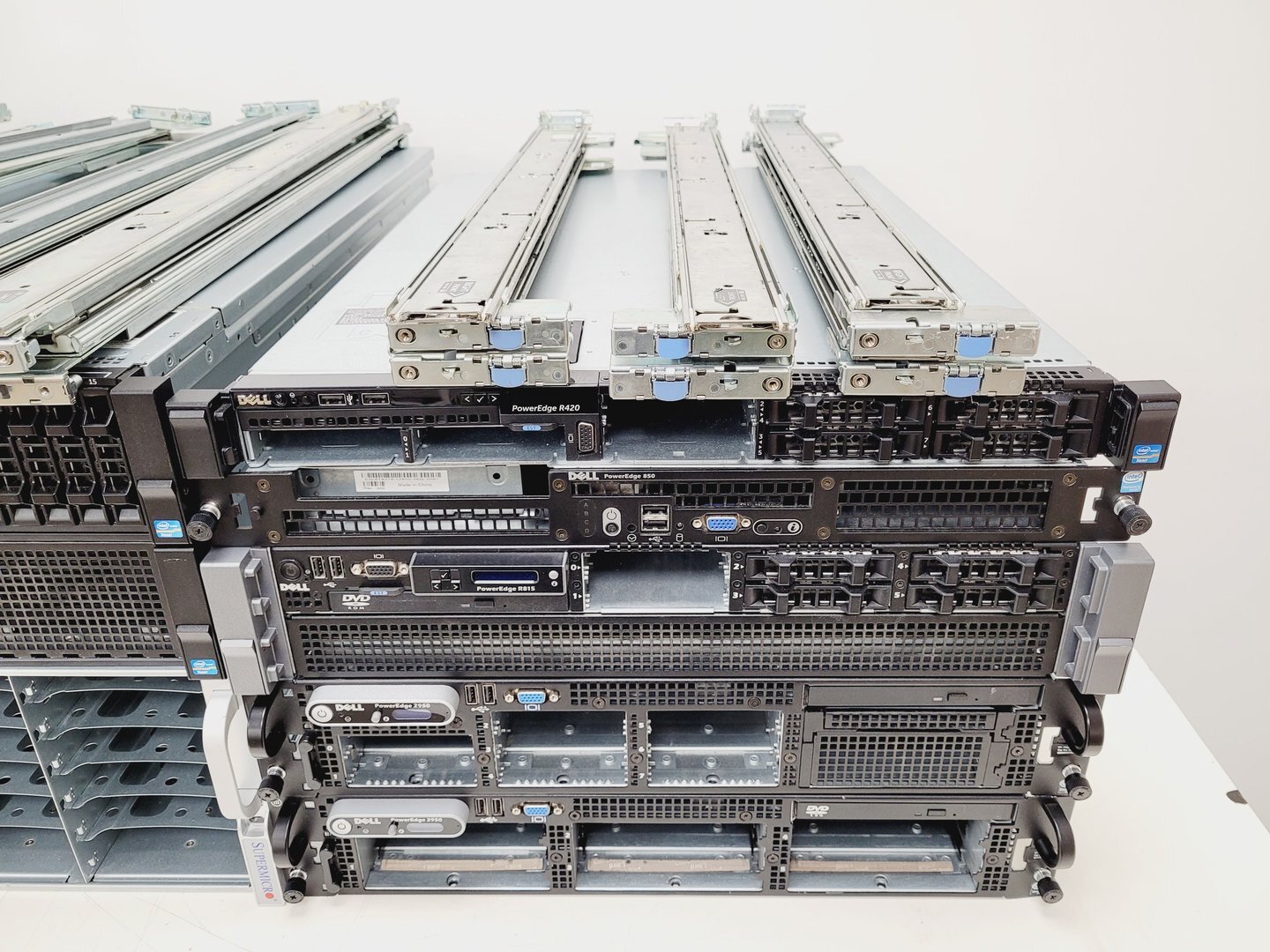Image of Dell PowerEdge/Supermicro Server Blade Rack Mounting Job Lot - R720xd, 2950