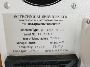 Thumbnail image of SC Technical Services HP 500 HT-IR Heated IR UV Curing Conveyor Dryer Unit