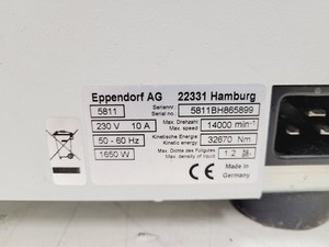 Thumbnail image of Eppendorf Model 5810R Refrigerated Laboratory Centrifuge Lab