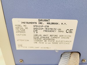 Thumbnail image of Savant SPD121P-230 Speed Vac Centrifugal Vacuum Concentrator Lab Spares/Repairs