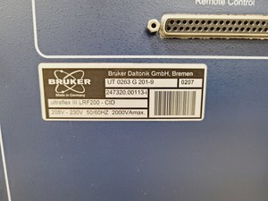 Thumbnail image of Bruker Ultraflex III LRF200 - CID Mass Spectrometer Lab Spares/Repairs