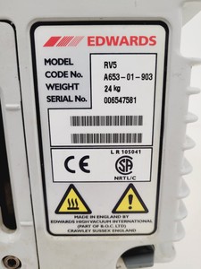 Thumbnail image of Edwards 5 Rotary Vane Vacuum Pump RV5 Lab