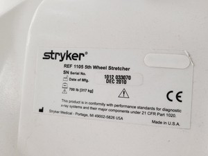 Thumbnail image of Stryker 1105 5th Wheel Stretcher Hydraulic Trolley 