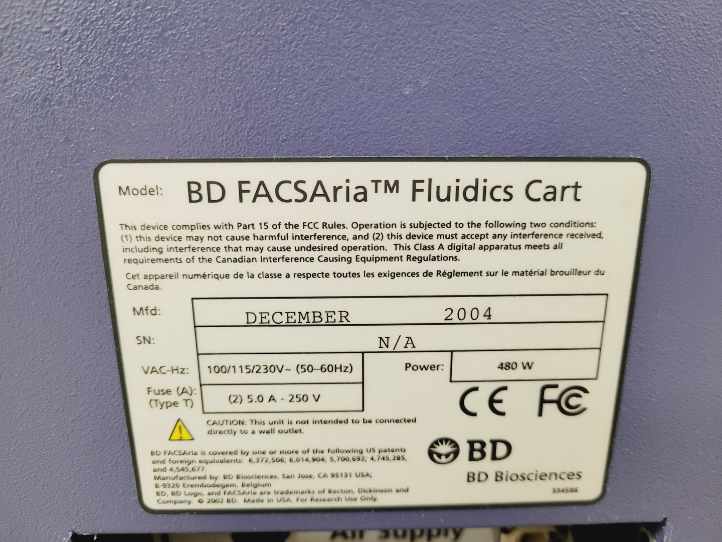 Image of BD Biosciences FACSAria II Cell Sorter w/ Fluids Cart PC & Accessories Lab