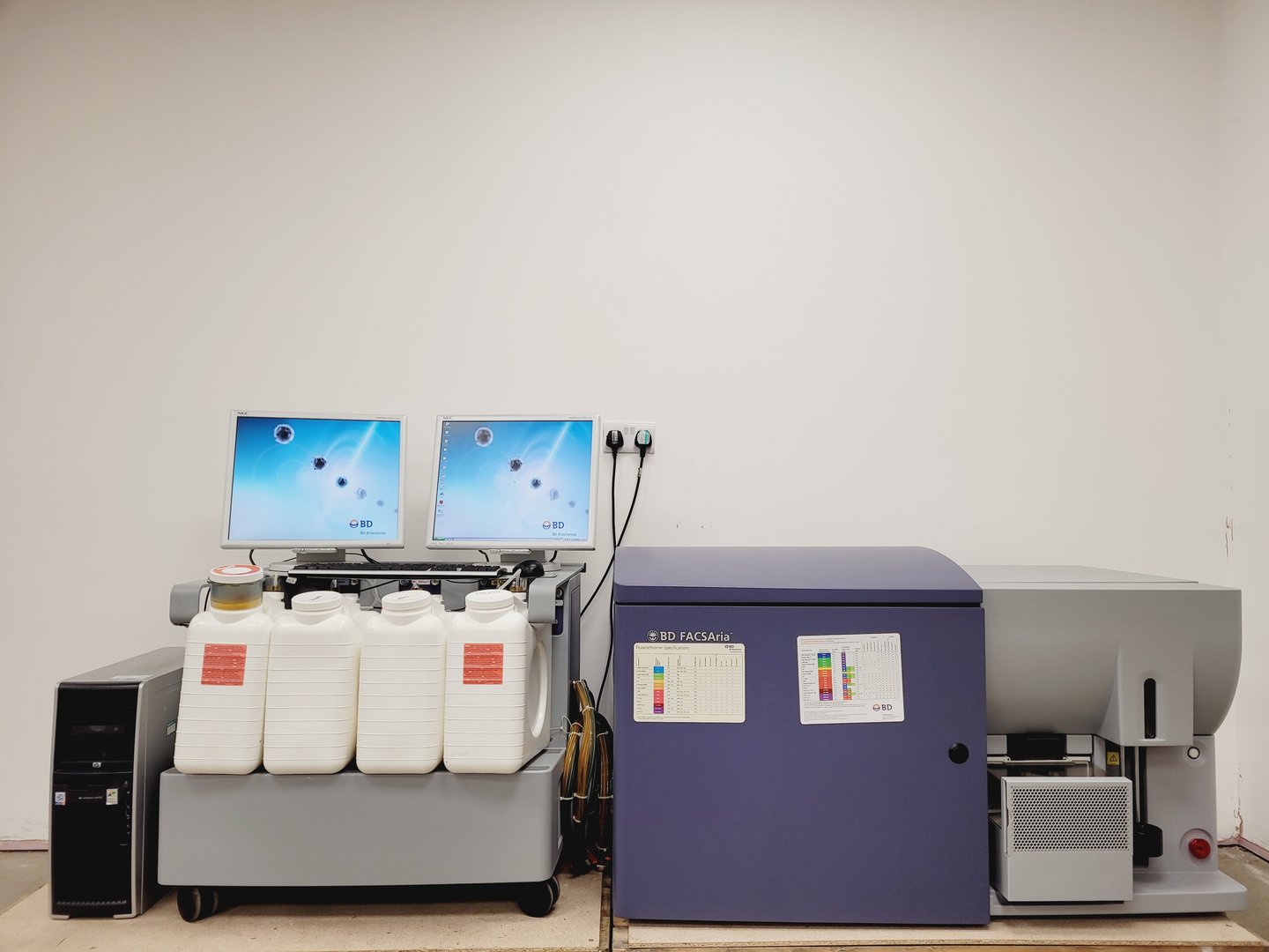 Image of BD Biosciences FACSAria II Cell Sorter w/ Fluids Cart PC & Accessories Lab