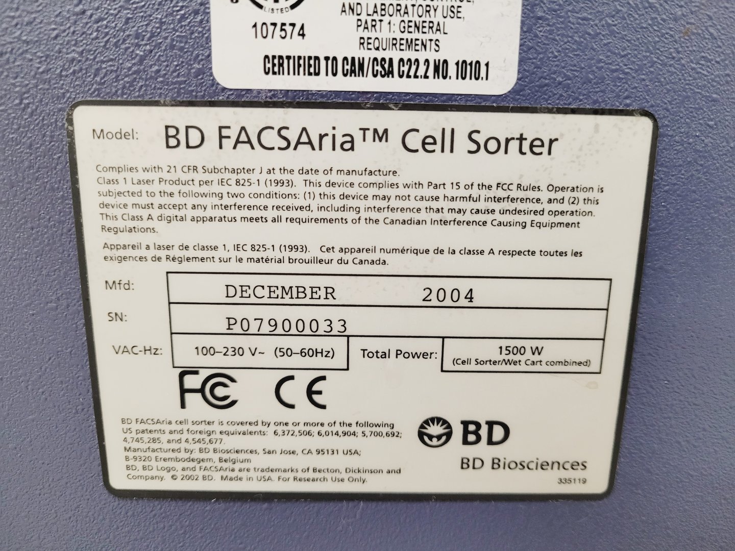 Image of BD Biosciences FACSAria II Cell Sorter w/ Fluids Cart PC & Accessories Lab