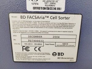 Thumbnail image of BD Biosciences FACSAria II Cell Sorter w/ Fluids Cart PC & Accessories Lab