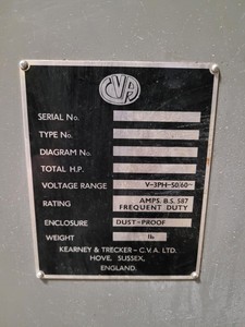 Thumbnail image of CVA Model 1A Series 111 Engineering Workshop Lathe & Tool Cabinet