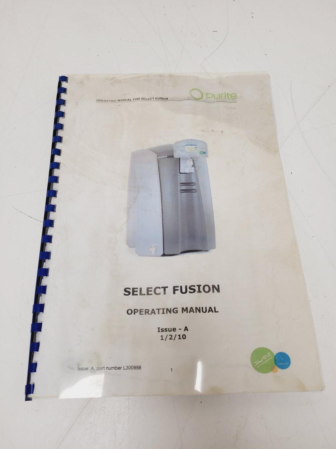 Image of Purite Select Fusion 40/BP Water Purification System  Type - L300410 Lab