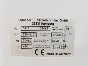 Thumbnail image of Eppendorf 5417C Benchtop Centrifuge with Aerosoltight GE 035 11/01 Rotor Lab