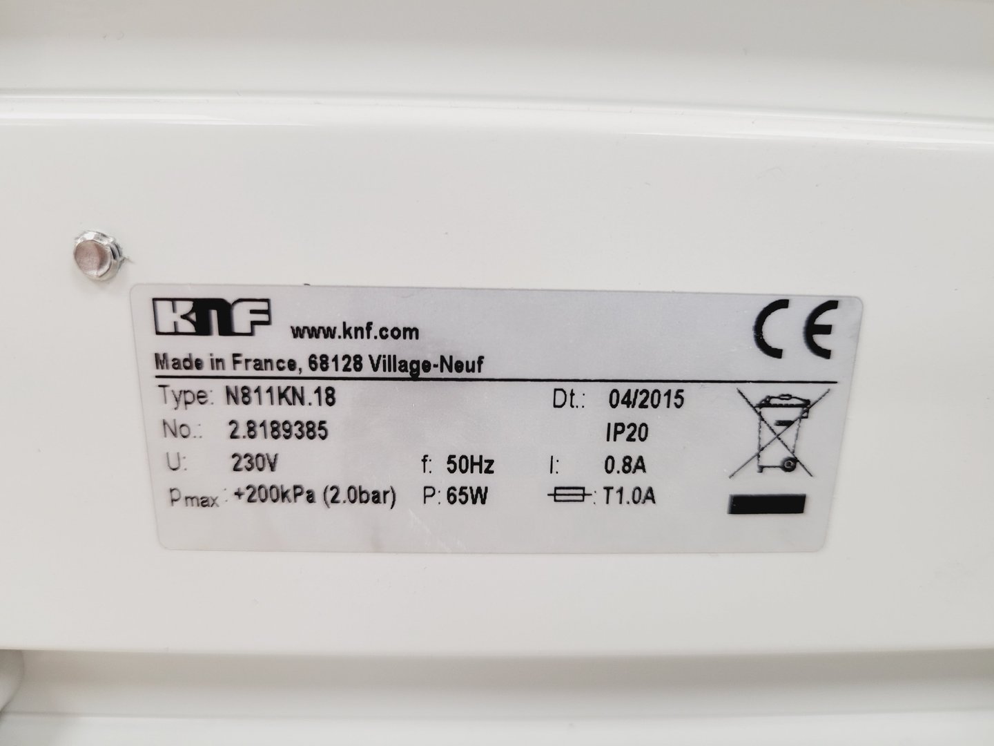 Image of KNF Laboport Type N811KN.18 Diaphragm Vacuum Pump Lab