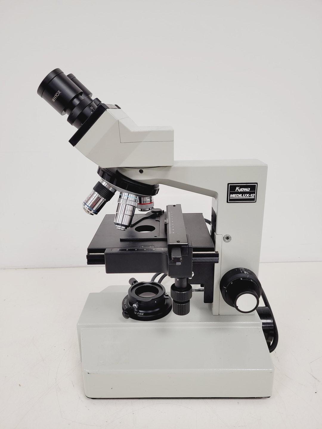 Image of Kyowa Medilux-12 Binocular Microscope  No. 813319 w/ 4 x Objectives Lab