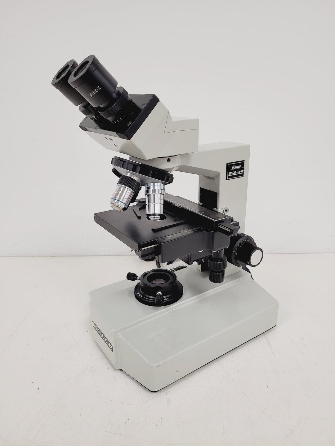 Image of Kyowa Medilux-12 Binocular Microscope  No. 813319 w/ 4 x Objectives Lab