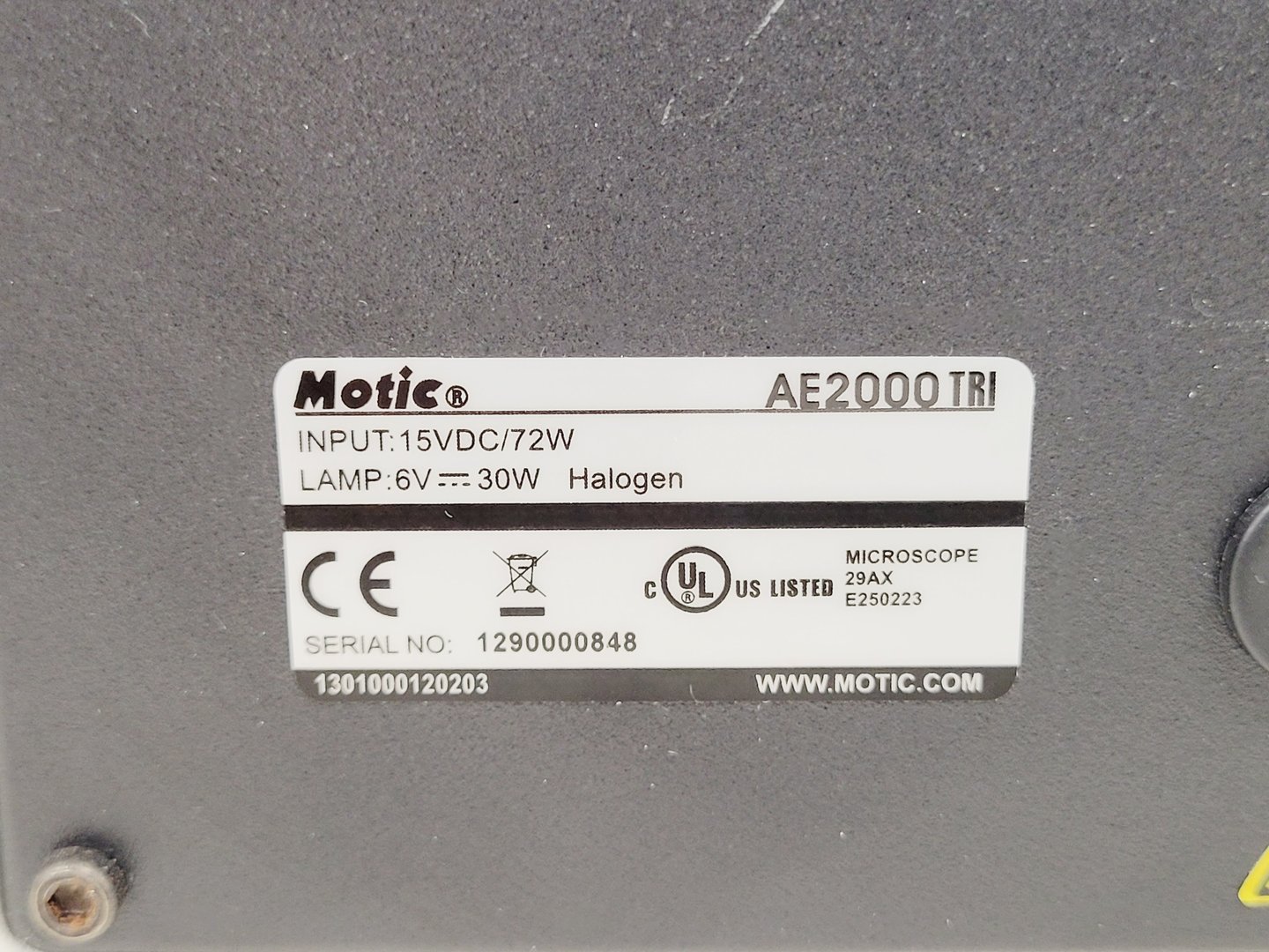 Image of Motic AE2000 Inverted Microscope with 4 x Objectives & 1 x Filter Lab
