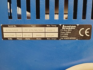Thumbnail image of Lenton Model LTF 175/80/350 Vertical Tube Furnace w/ Accessories 