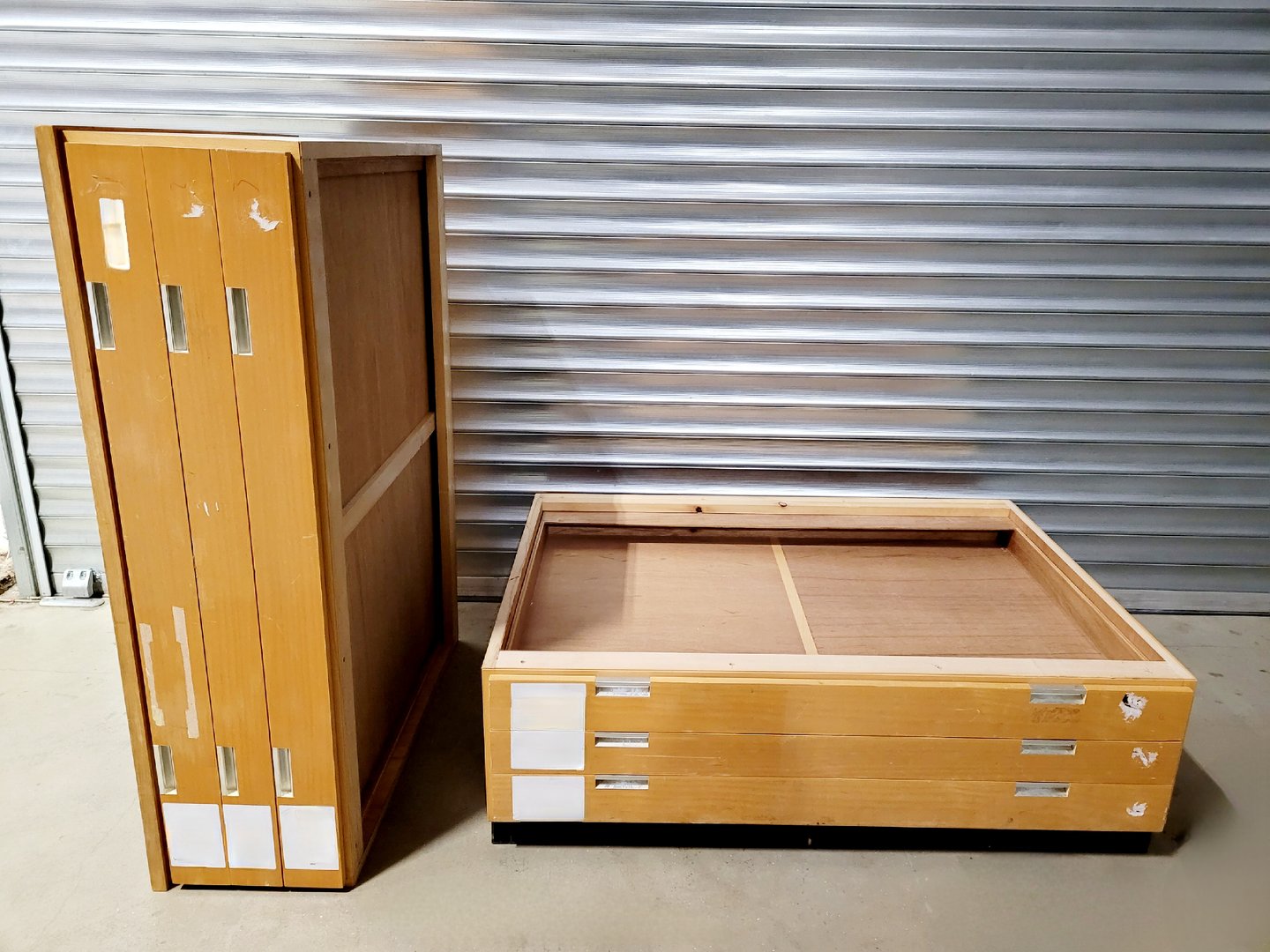 Image of Vintage A0 Wooden Mapping Plan Blueprint Chest Cabinet Drawers