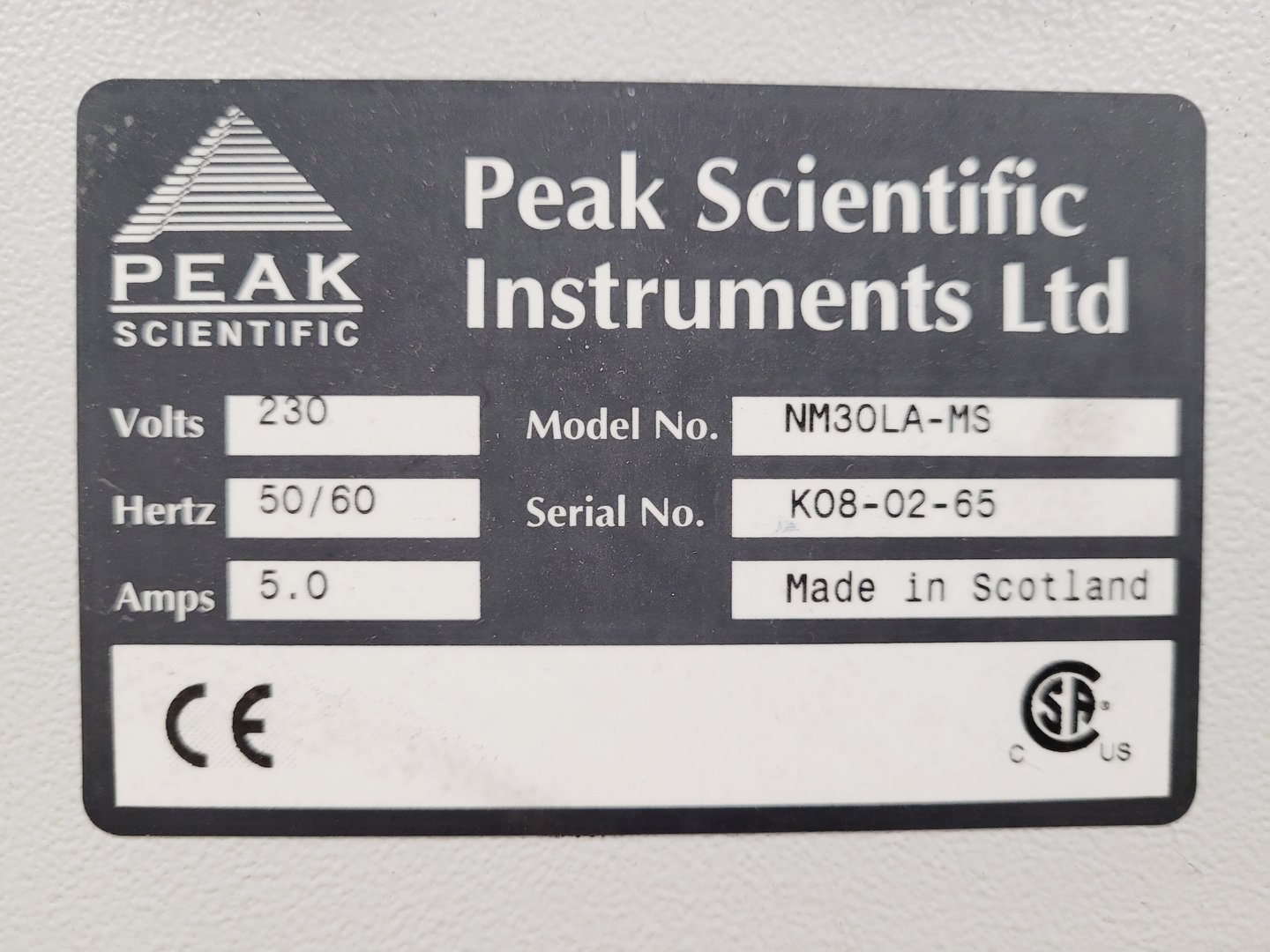 Image of Peak Scientific NM30LA-MS Nitrogen Generator 