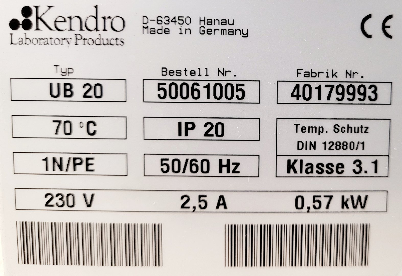 Image of Heraeus UB20 Microbiological Laboratory Incubator Lab