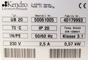 Thumbnail image of Heraeus UB20 Microbiological Laboratory Incubator Lab