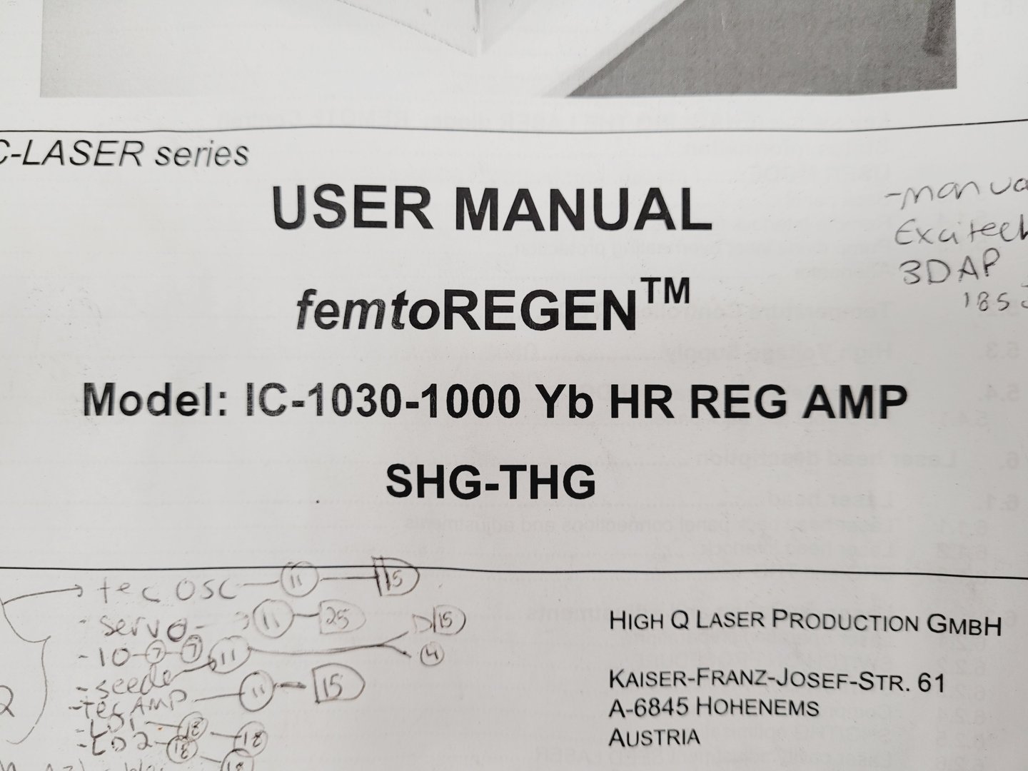 Image of High-Q femtoREGEN Class 4 Laser Model IC-1030-1000 Yb HR REG AMP SHG-THG Faulty
