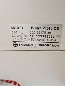 Thumbnail image of Shimazdu UVmini-1240 CE UV-VIS Spectrophotometer Lab