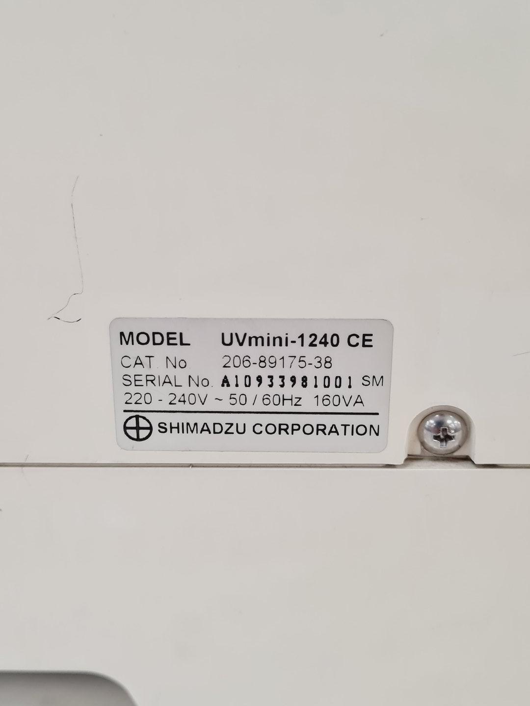Image of Shimazdu UVmini-1240 CE UV-VIS Spectrophotometer Lab