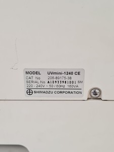 Thumbnail image of Shimazdu UVmini-1240 CE UV-VIS Spectrophotometer Lab