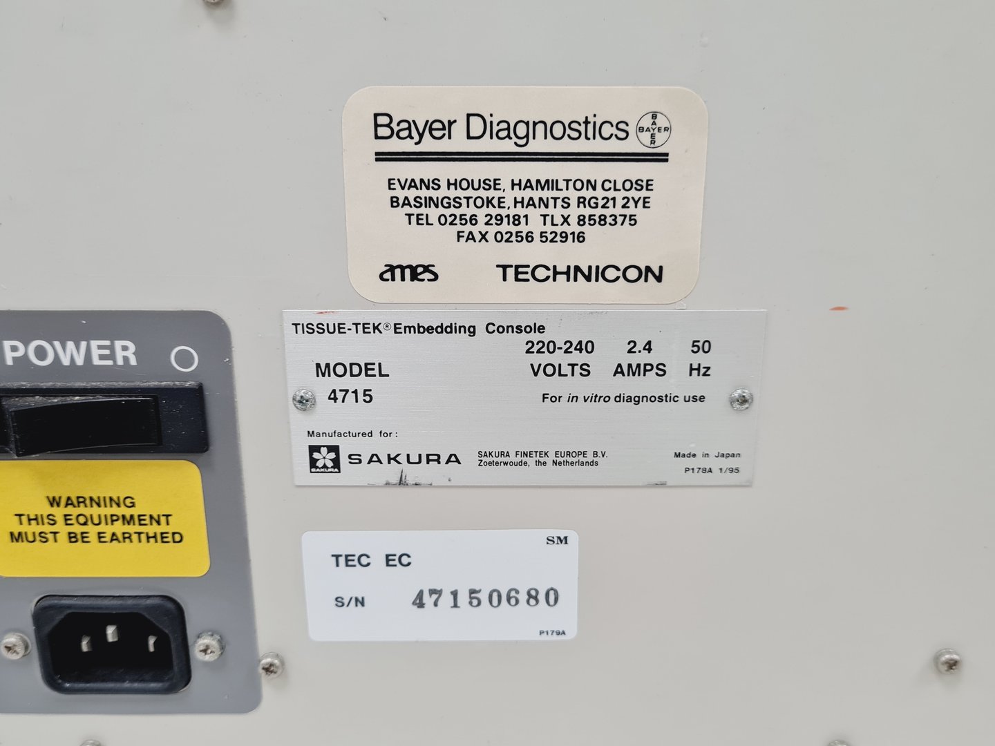 Image of Sakura Tissue-Tek TEC 4 Cryo Console & Embedding Centre Lab