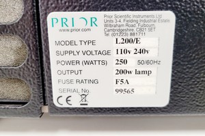 Thumbnail image of Prior Lumen L200/E Fluorescence Microscope Fiber Optic Light Source Lab