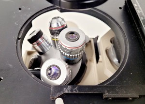 Thumbnail image of Olympus IMT-2 Inverted Research Microscope with 4 x Objectives Lab