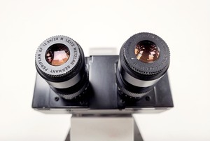 Thumbnail image of Leica Diavert Inverted Microscope w/ 4 x Objectives & 465 Power Supply Lab