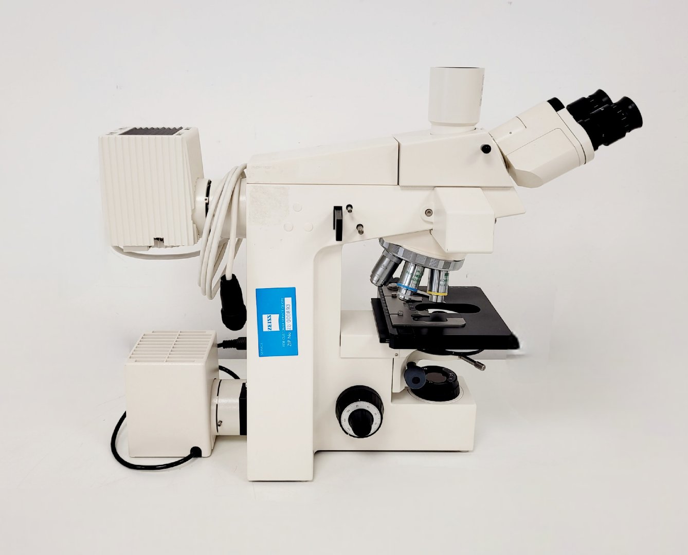 Image of Carl Zeiss Axioskop Microscope w/ 5 x Objectives,Eyepieces, Power Supply Lab