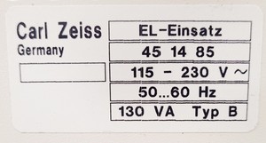 Thumbnail image of Carl Zeiss Axioskop Microscope w/ 5 x Objectives,Eyepieces, Power Supply Lab