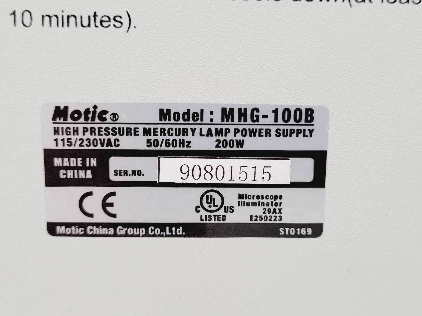 Image of Motic AE31 Series Inverted Microscope & MHG-100B Lamp Power Supply