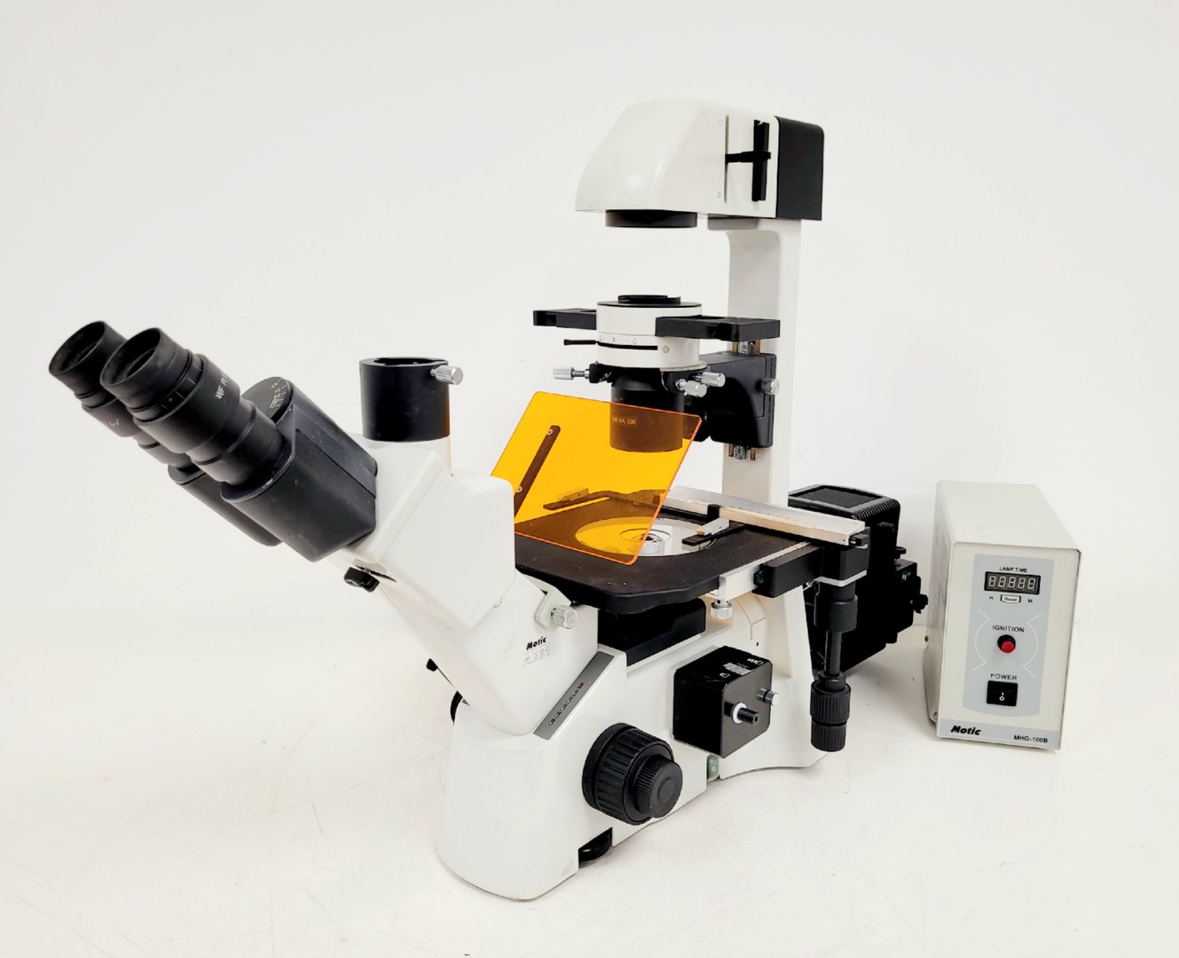 Image of Motic AE31 Series Inverted Microscope & MHG-100B Lamp Power Supply Lab