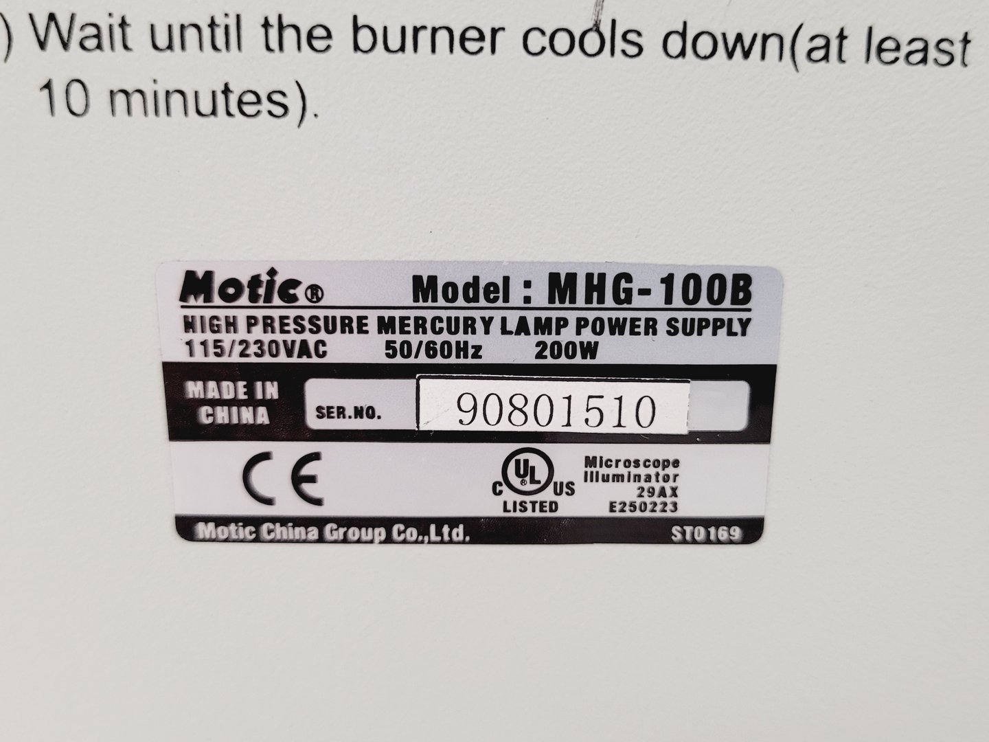 Image of Motic AE31 Series Inverted Microscope & MHG-100B Lamp Power Supply Lab