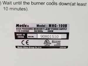 Thumbnail image of Motic AE31 Series Inverted Microscope & MHG-100B Lamp Power Supply Lab