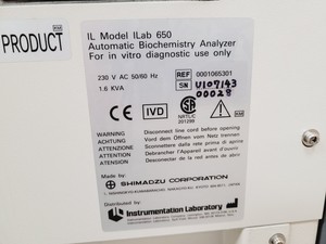 Thumbnail image of Instrumentation Laboratory ILab 650 Automatic Biochemistry Analyzer System